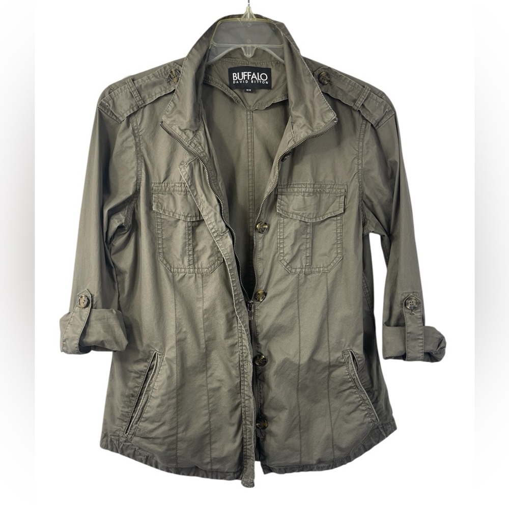 David Bitton Buffalo green military style jacket. Size medium GUC - Picture 5 of 10